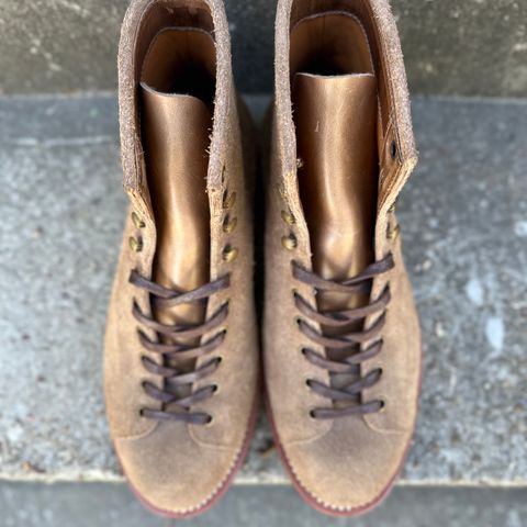 View photo of Jakkrabbits Monkey Boot in Horween Natural Chromexcel Roughout