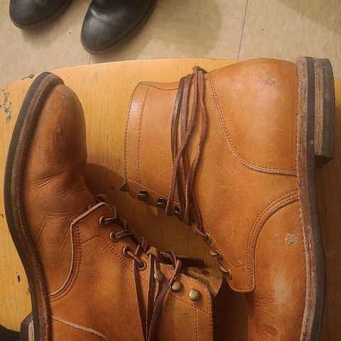 View photo of Grant Stone Diesel Boot in Horween Tan Essex