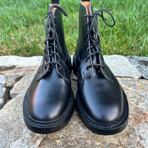 Tricker's Burford Plain Derby Boot in Black Calf