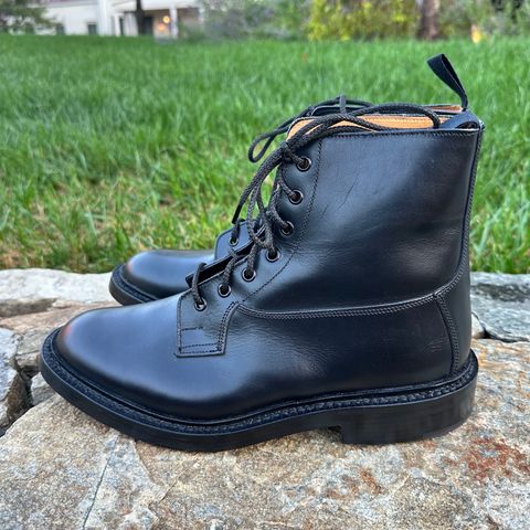 Tricker's Burford Plain Derby Boot in Black Calf