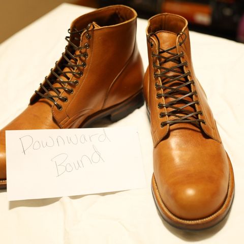 View photo of Viberg Service Boot in Shinki Beige Pony Latigo Horsehide