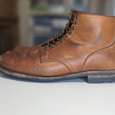 View photo of Viberg Service Boot in Shinki Beige Pony Latigo Horsehide