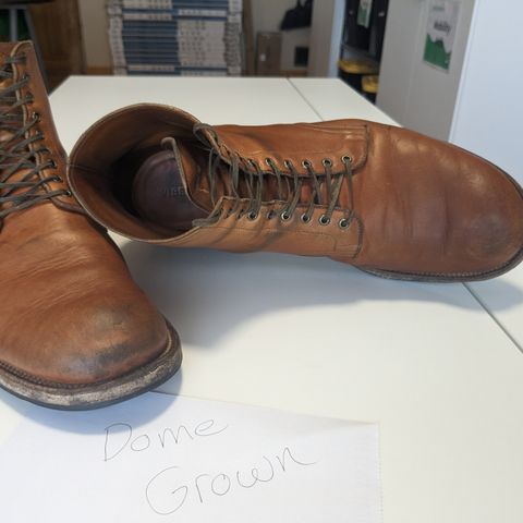 View photo of Viberg Service Boot in Shinki Beige Pony Latigo Horsehide