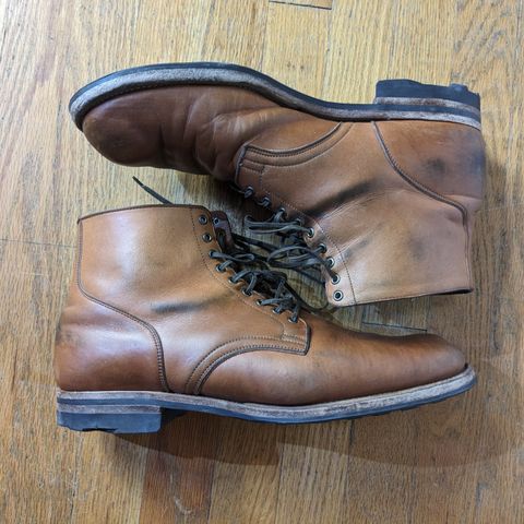 View photo of Viberg Service Boot in Shinki Beige Pony Latigo Horsehide