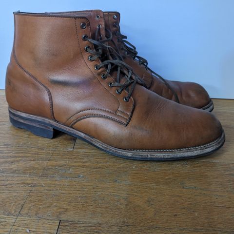 View photo of Viberg Service Boot in Shinki Beige Pony Latigo Horsehide