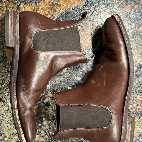 Meermin Chelsea Boot in Du Puy Brown Box Calf