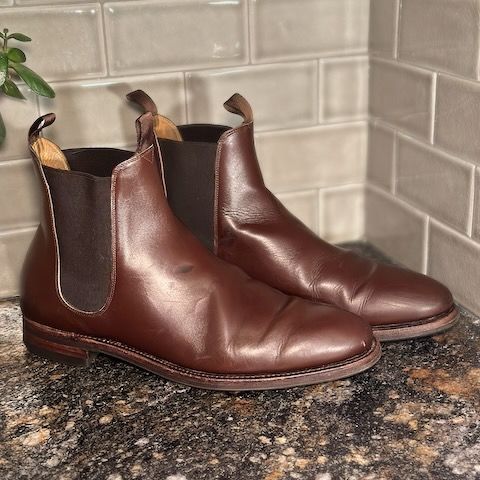 Meermin Chelsea Boot in Du Puy Brown Box Calf