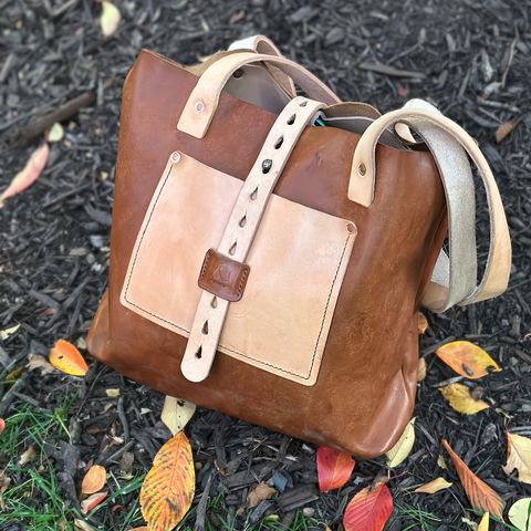 Swampoodle Homemade Goods Tote Bag and Field Notes Cover Combo in Supernatural Natural Veg Tan & Badalassi Carlo Cognac Pueblo