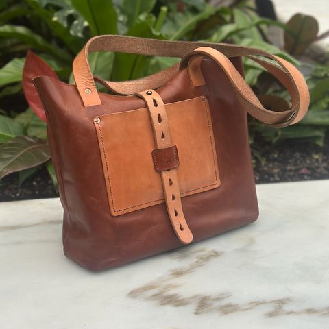 Swampoodle Homemade Goods Tote Bag and Field Notes Cover Combo in Supernatural Natural Veg Tan & Badalassi Carlo Cognac Pueblo