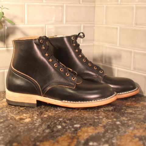 Nicks Free Range in Horween Black Teacore Chromexcel