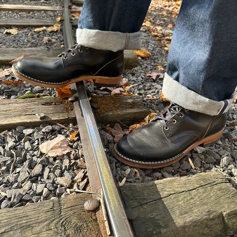 Nicks Free Range in Horween Black Teacore Chromexcel