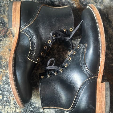 Nicks Free Range in Horween Black Teacore Chromexcel