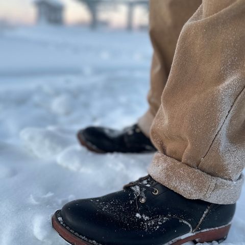 Nicks Free Range in Horween Black Teacore Chromexcel