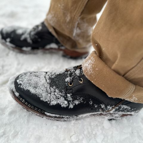 Nicks Free Range in Horween Black Teacore Chromexcel