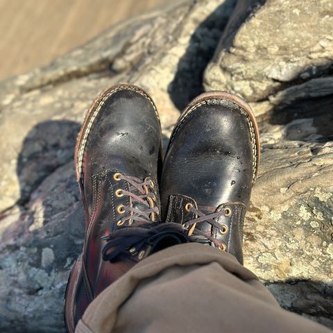 Nicks Free Range in Horween Black Teacore Chromexcel