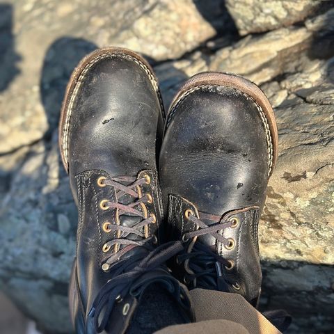 Nicks Free Range in Horween Black Teacore Chromexcel