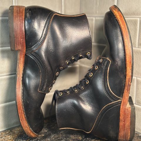 Nicks Free Range in Horween Black Teacore Chromexcel