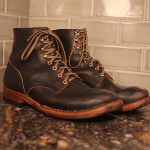Nicks Free Range in Horween Black Teacore Chromexcel