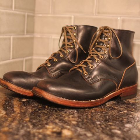 Nicks Free Range in Horween Black Teacore Chromexcel