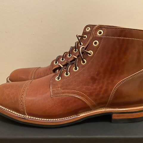 View photo of Viberg Service Boot in Shinki Brown Oiled Horsebutt