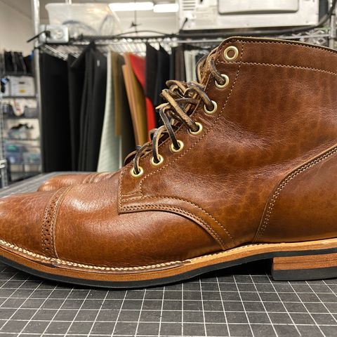 View photo of Viberg Service Boot in Shinki Brown Oiled Horsebutt