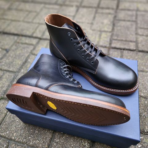 View photo of Oak Street Bootmakers Field Boot in Horween Black Chromexcel