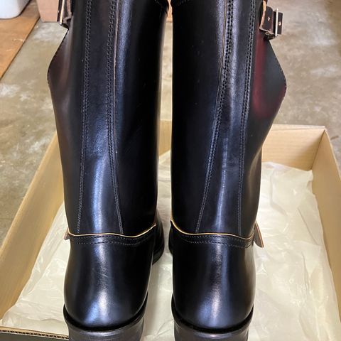 The Real McCoy's Buco Engineer Boots in Shinki Black Oiled Horsebutt