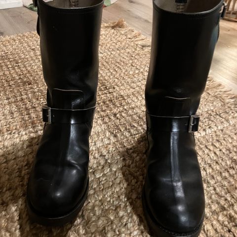 The Real McCoy's Buco Engineer Boots in Shinki Black Oiled Horsebutt