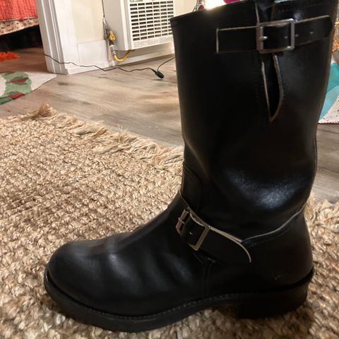 The Real McCoy's Buco Engineer Boots in Shinki Black Oiled Horsebutt
