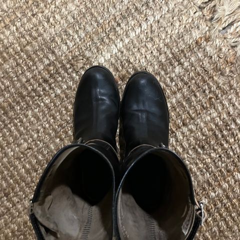 The Real McCoy's Buco Engineer Boots in Shinki Black Oiled Horsebutt