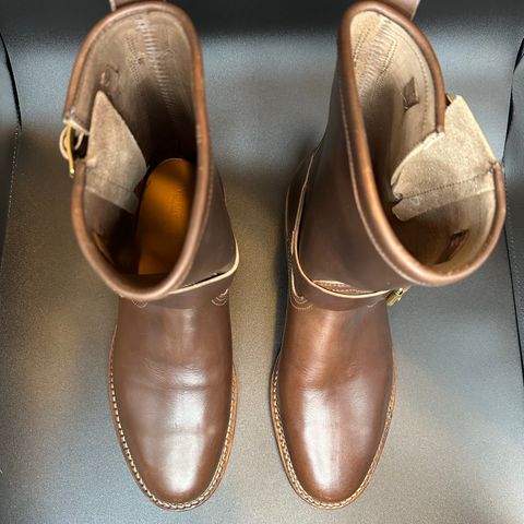 View photo of Viberg Engineer in Horween Brown Chromexcel Horsebutt