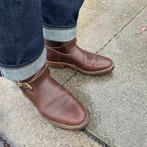 View photo of Viberg Engineer in Horween Brown Chromexcel Horsebutt