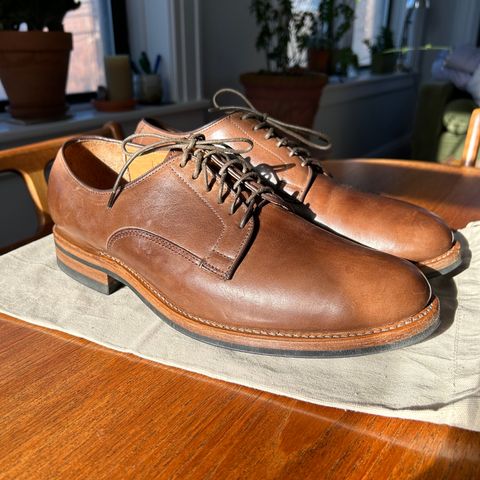 Viberg Derby Shoe in Horween Natural Chromexcel