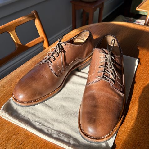 Viberg Derby Shoe in Horween Natural Chromexcel