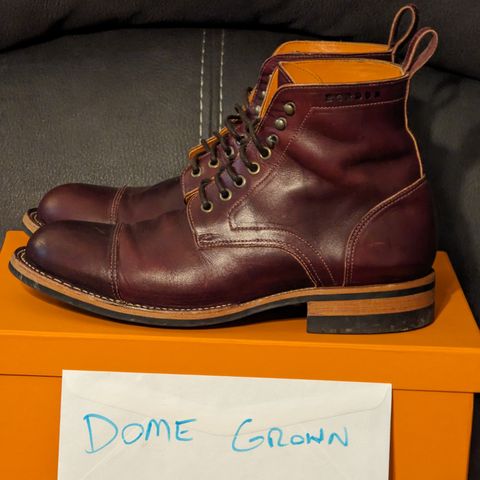 View photo of Bordon Tukano Boots in Wickett & Craig Burgundy Oiled Latigo