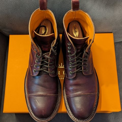 View photo of Bordon Tukano Boots in Wickett & Craig Burgundy Oiled Latigo