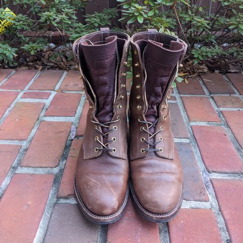 View photo of Rolling Dub Trio Griffin 8.5" Plain Toe Boots in Unknown Material