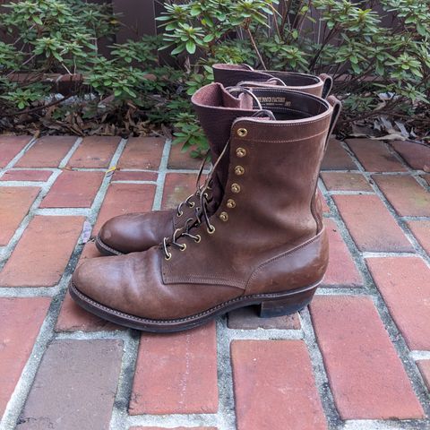 View photo of Rolling Dub Trio Griffin 8.5" Plain Toe Boots in Unknown Material