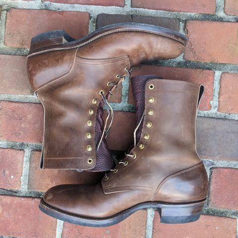 View photo of Rolling Dub Trio Griffin 8.5" Plain Toe Boots in Unknown Material