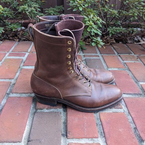 View photo of Rolling Dub Trio Griffin 8.5" Plain Toe Boots in Unknown Material