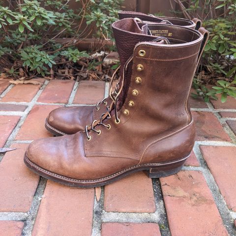 View photo of Rolling Dub Trio Griffin 8.5" Plain Toe Boots in Unknown Material