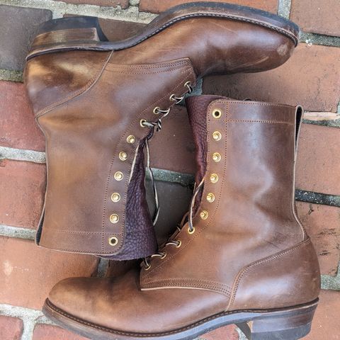 View photo of Rolling Dub Trio Griffin 8.5" Plain Toe Boots in Unknown Material