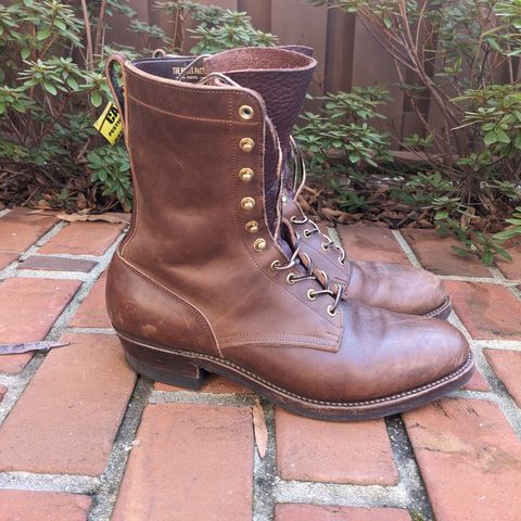 View photo of Rolling Dub Trio Griffin 8.5" Plain Toe Boots in Unknown Material