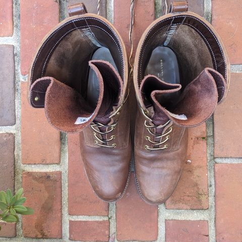 View photo of Rolling Dub Trio Griffin 8.5" Plain Toe Boots in Unknown Material