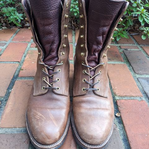 View photo of Rolling Dub Trio Griffin 8.5" Plain Toe Boots in Unknown Material