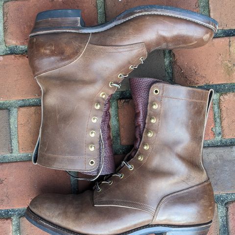 View photo of Rolling Dub Trio Griffin 8.5" Plain Toe Boots in Unknown Material