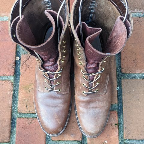 View photo of Rolling Dub Trio Griffin 8.5" Plain Toe Boots in Unknown Material