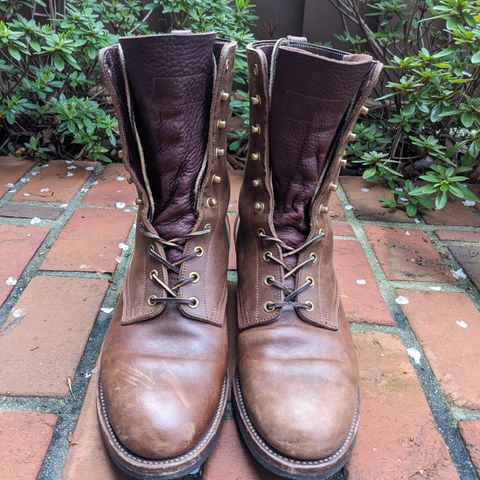 View photo of Rolling Dub Trio Griffin 8.5" Plain Toe Boots in Unknown Material