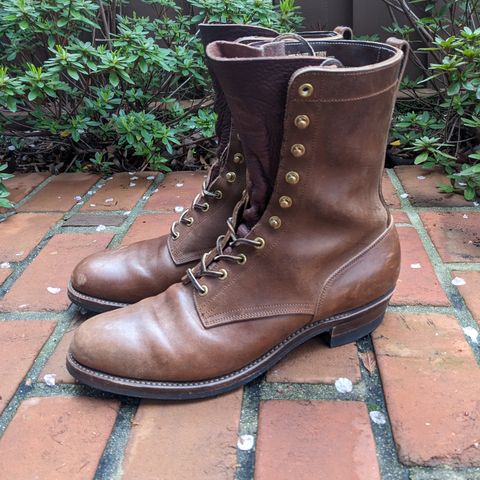 View photo of Rolling Dub Trio Griffin 8.5" Plain Toe Boots in Unknown Material