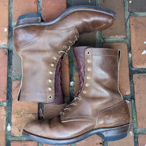 View photo of Rolling Dub Trio Griffin 8.5" Plain Toe Boots in Unknown Material